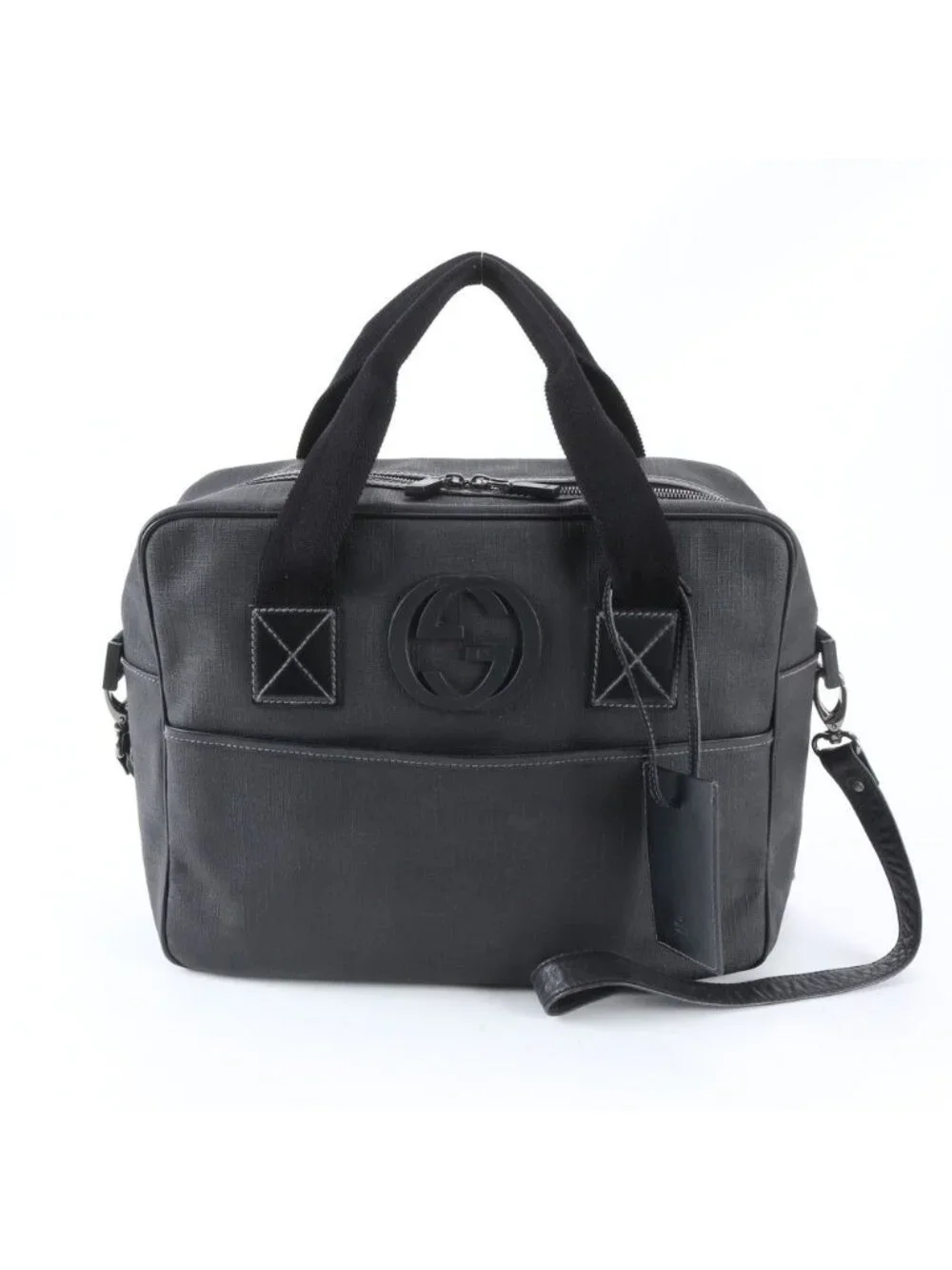 Gucci Interlocking Leather 2-Way Business Bag Crossbody Document Bag Shoulder